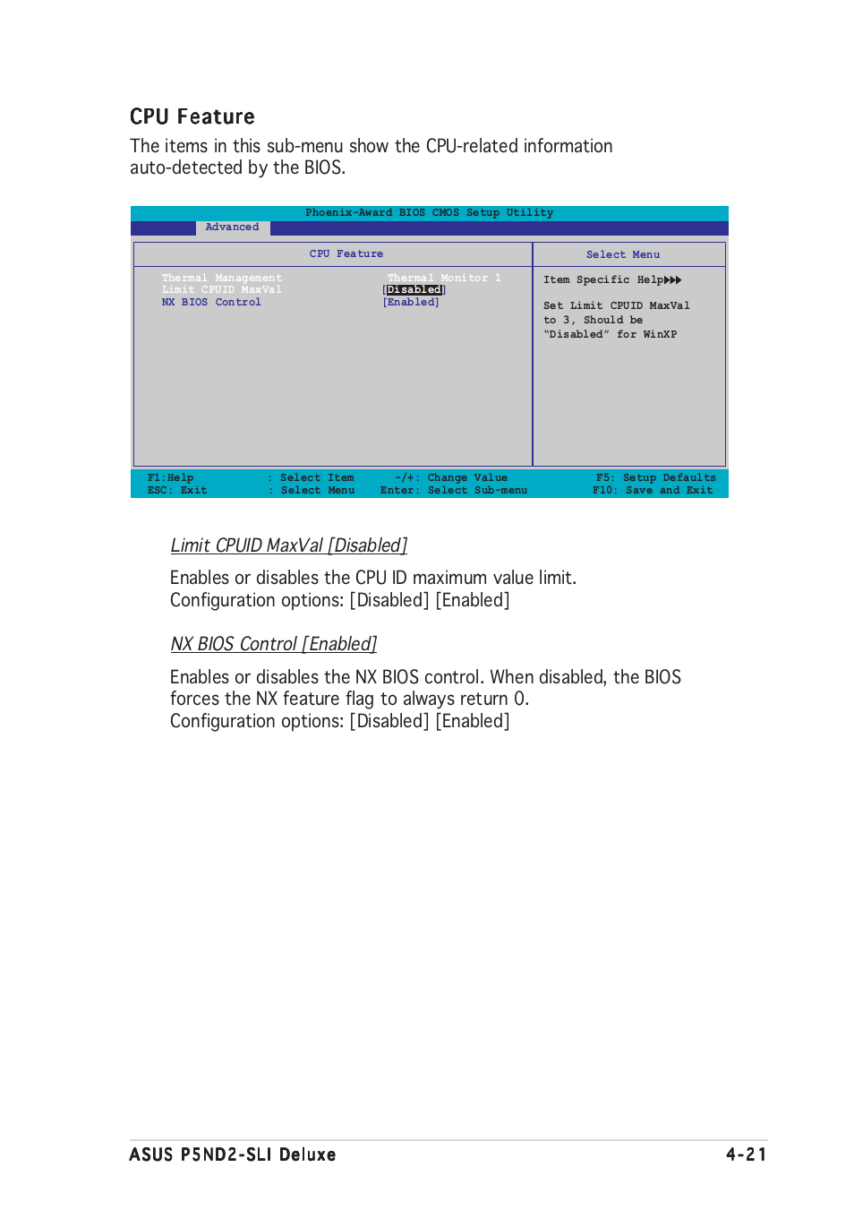 Cpu feature | Asus P5ND2-SLI Deluxe User Manual | Page 95 / 184