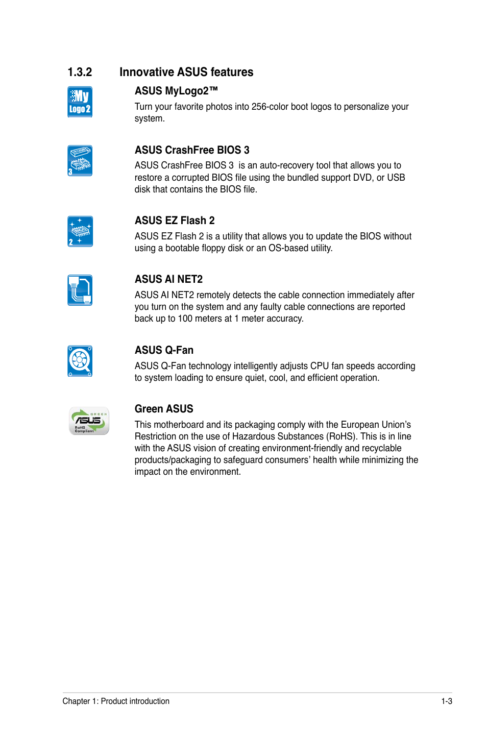 2 innovative asus features, Innovative asus features -3 | Asus M2N68 PLUS User Manual | Page 13 / 54