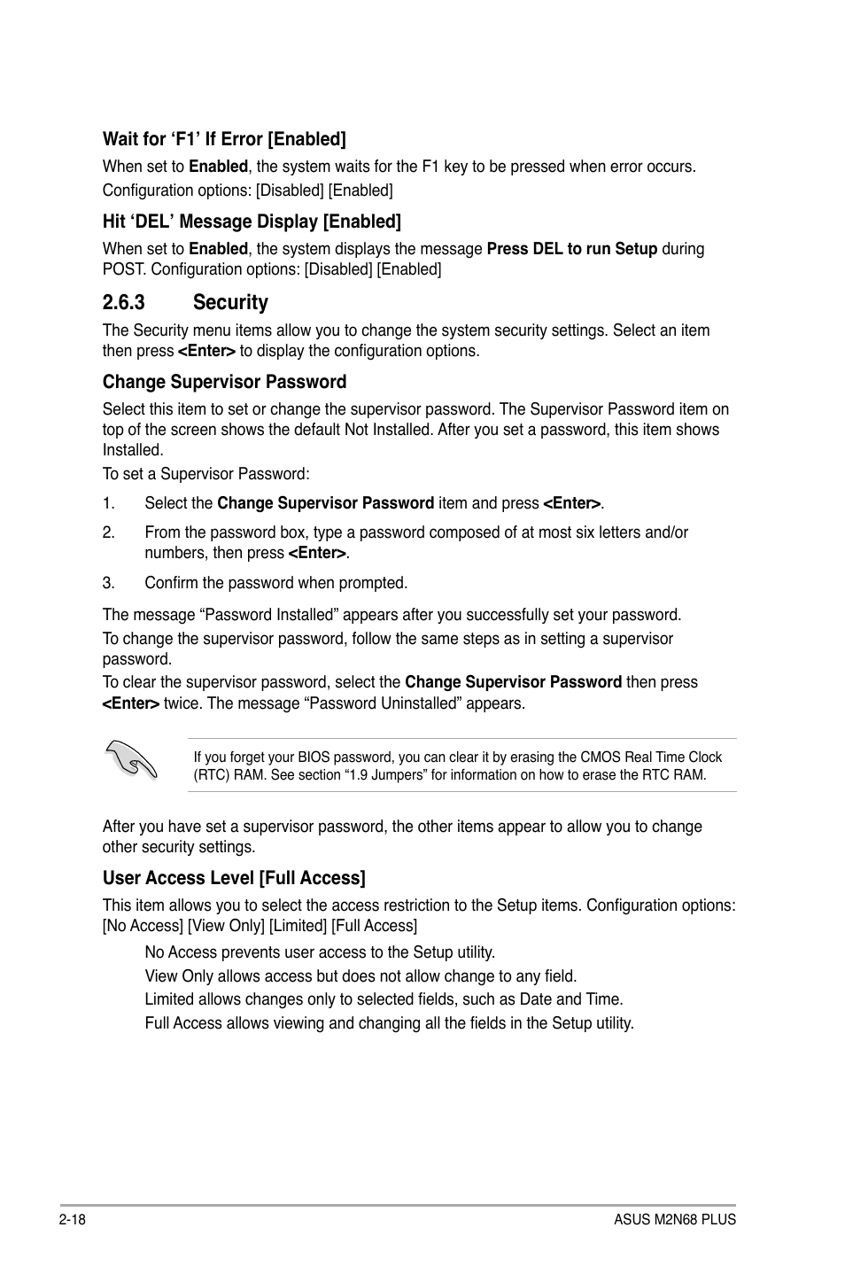 3 security, Security -18 | Asus M2N68 PLUS User Manual | Page 52 / 54