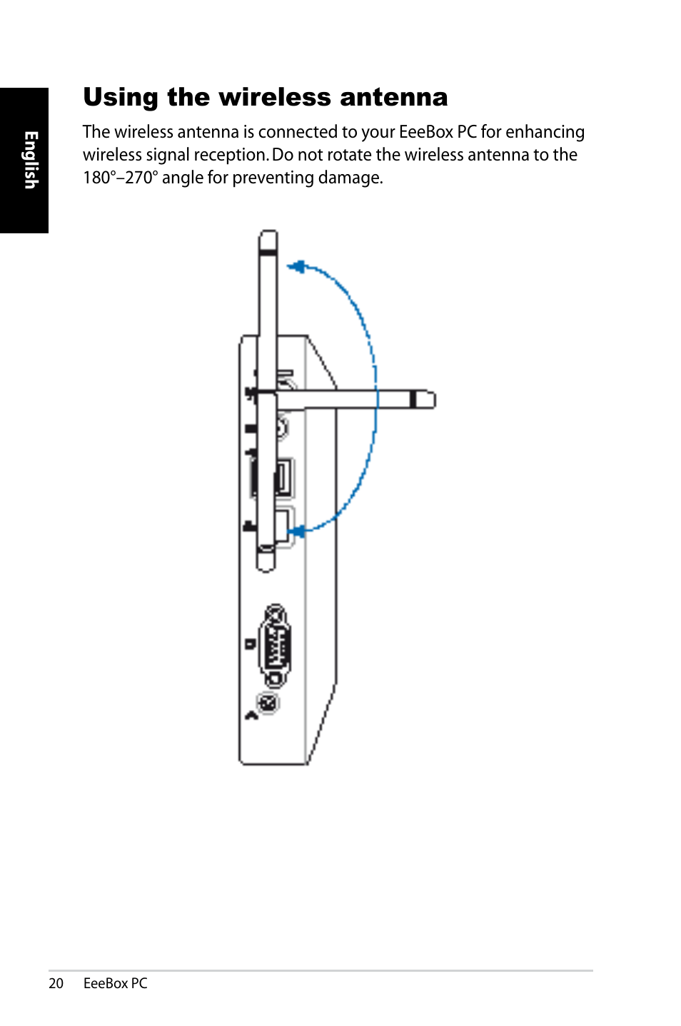 Using the wireless antenna | Asus EB1007 User Manual | Page 20 / 179