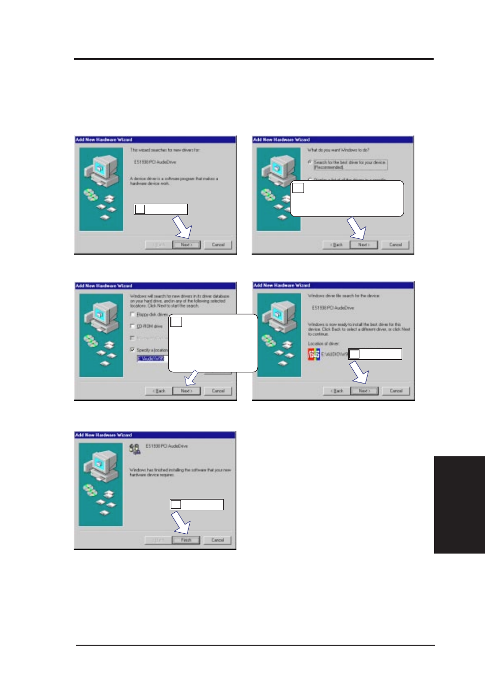 V. software setup, Installing the ess audio driver | Asus MEB-M User Manual | Page 63 / 96