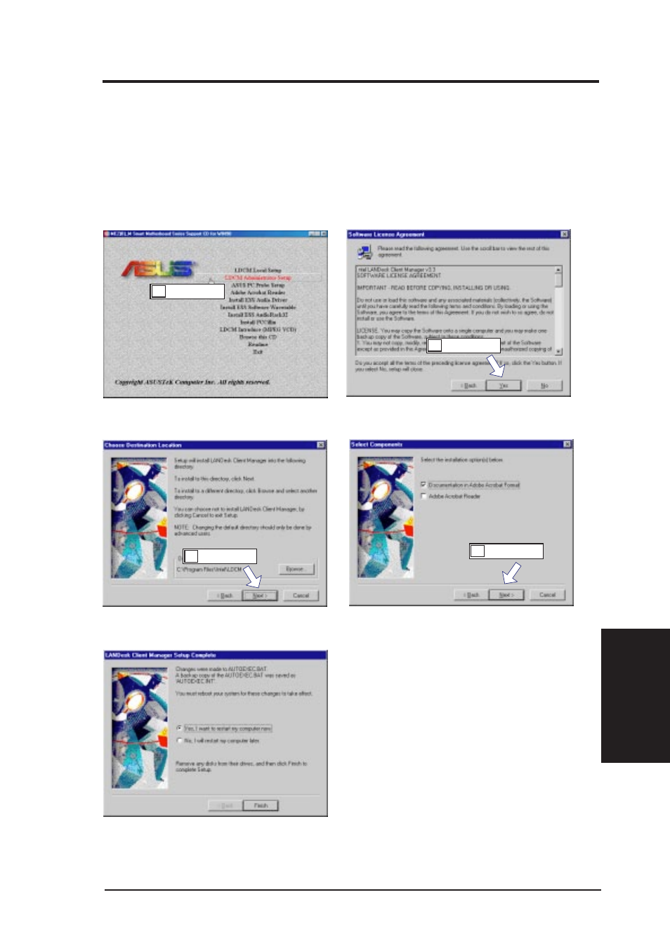 V. software setup, Ldcm administrator setup | Asus MEB-M User Manual | Page 71 / 96