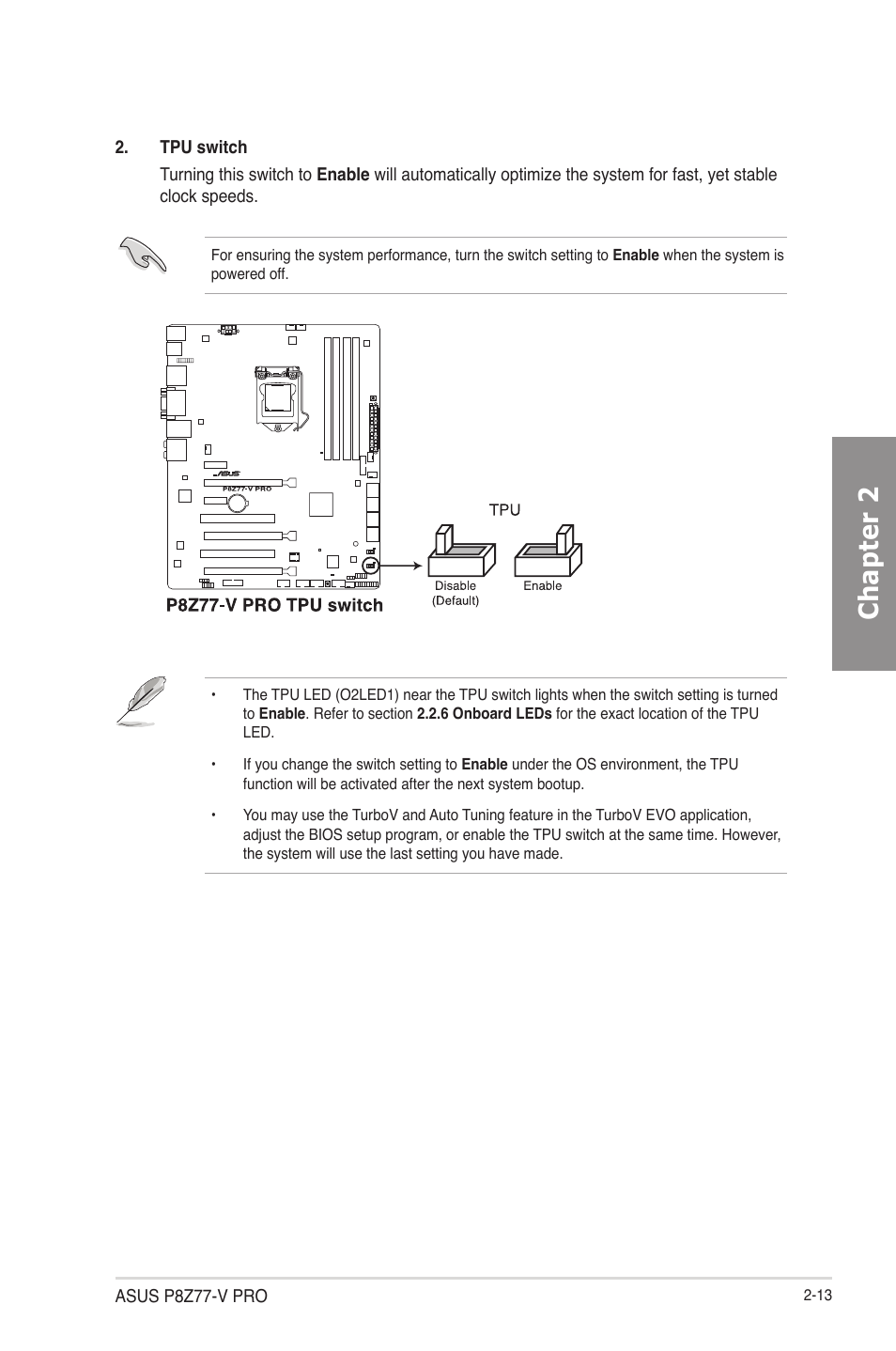 Chapter 2 | Asus P8Z77-V PRO/THUNDERBOLT User Manual | Page 37 / 164