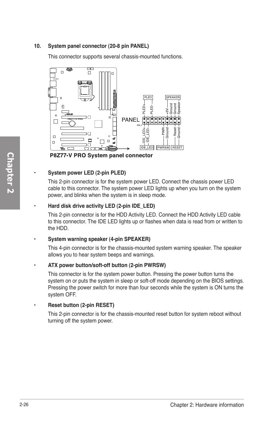 Chapter 2 | Asus P8Z77-V PRO/THUNDERBOLT User Manual | Page 50 / 164