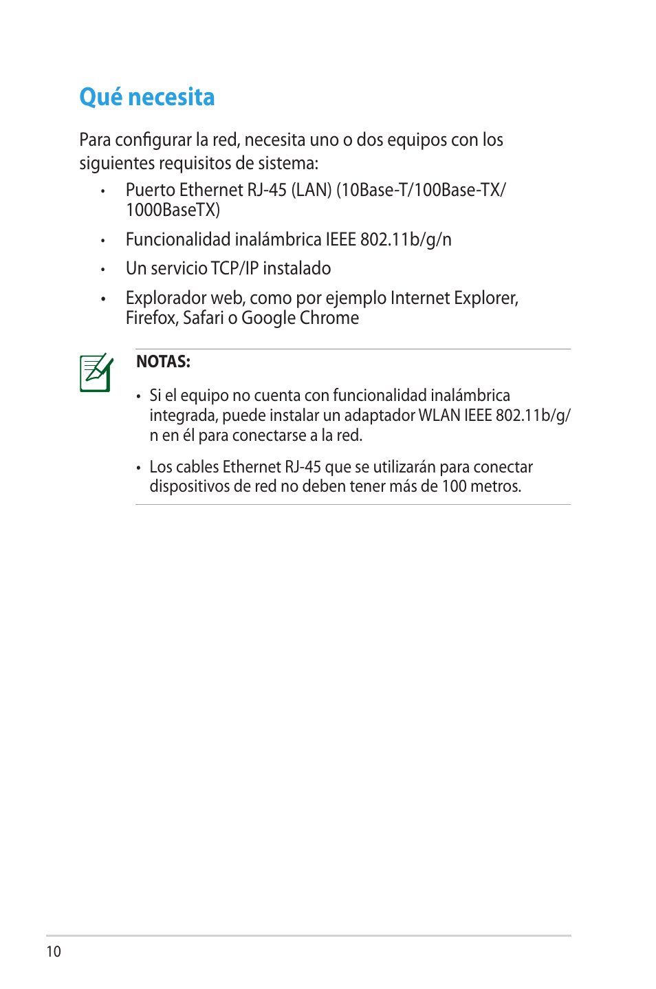 Qué necesita | Asus RT-N16 User Manual | Page 10 / 68