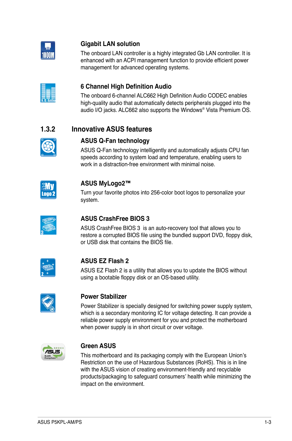 2 innovative asus features | Asus P5KPL-AM/PS User Manual | Page 13 / 62