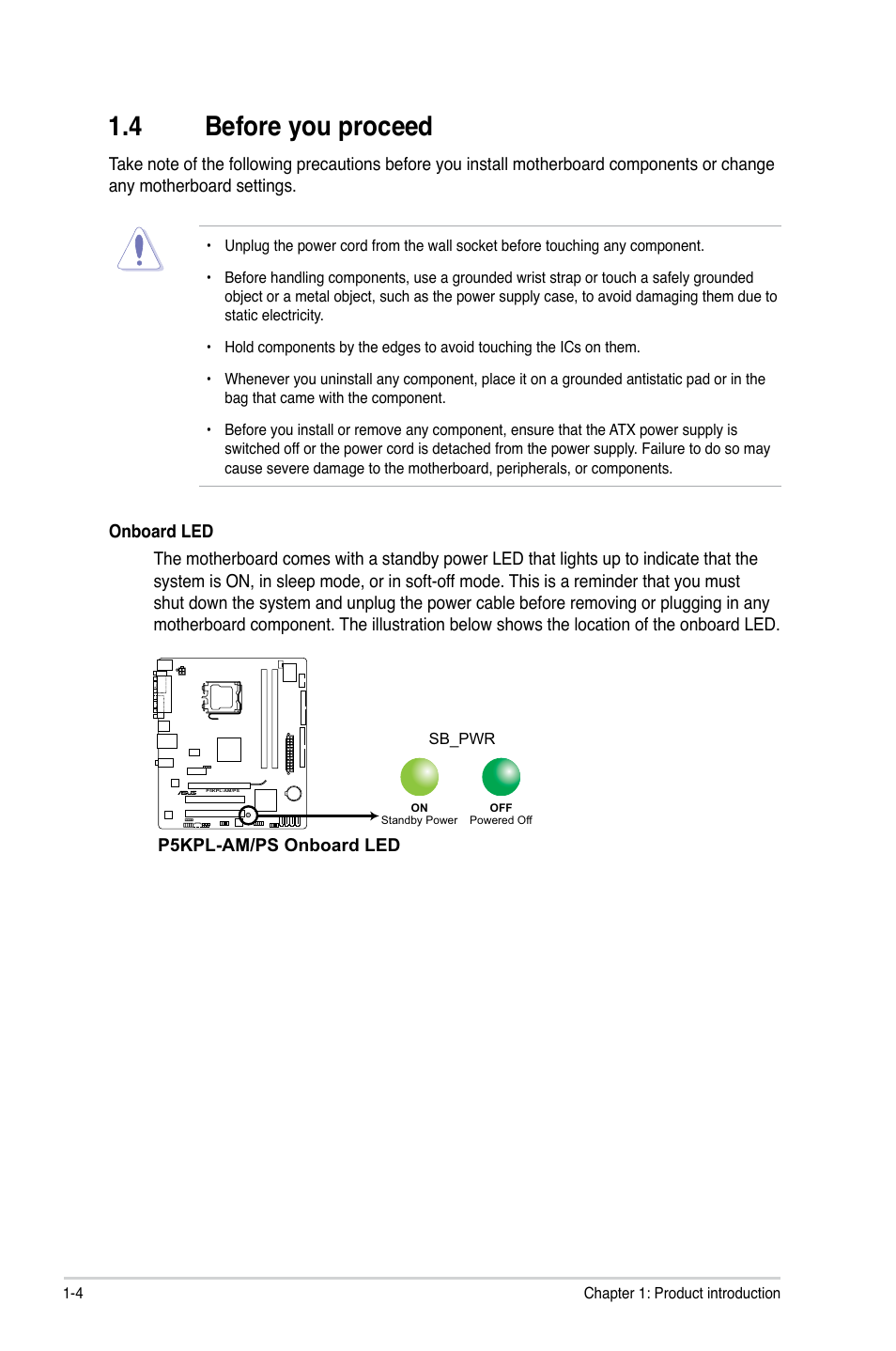 4 before you proceed | Asus P5KPL-AM/PS User Manual | Page 14 / 62