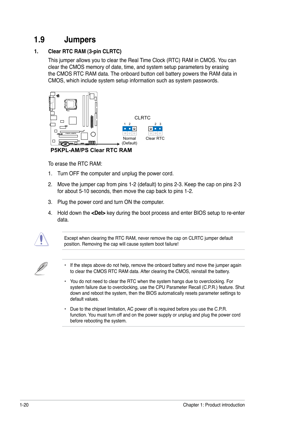 9 jumpers | Asus P5KPL-AM/PS User Manual | Page 30 / 62