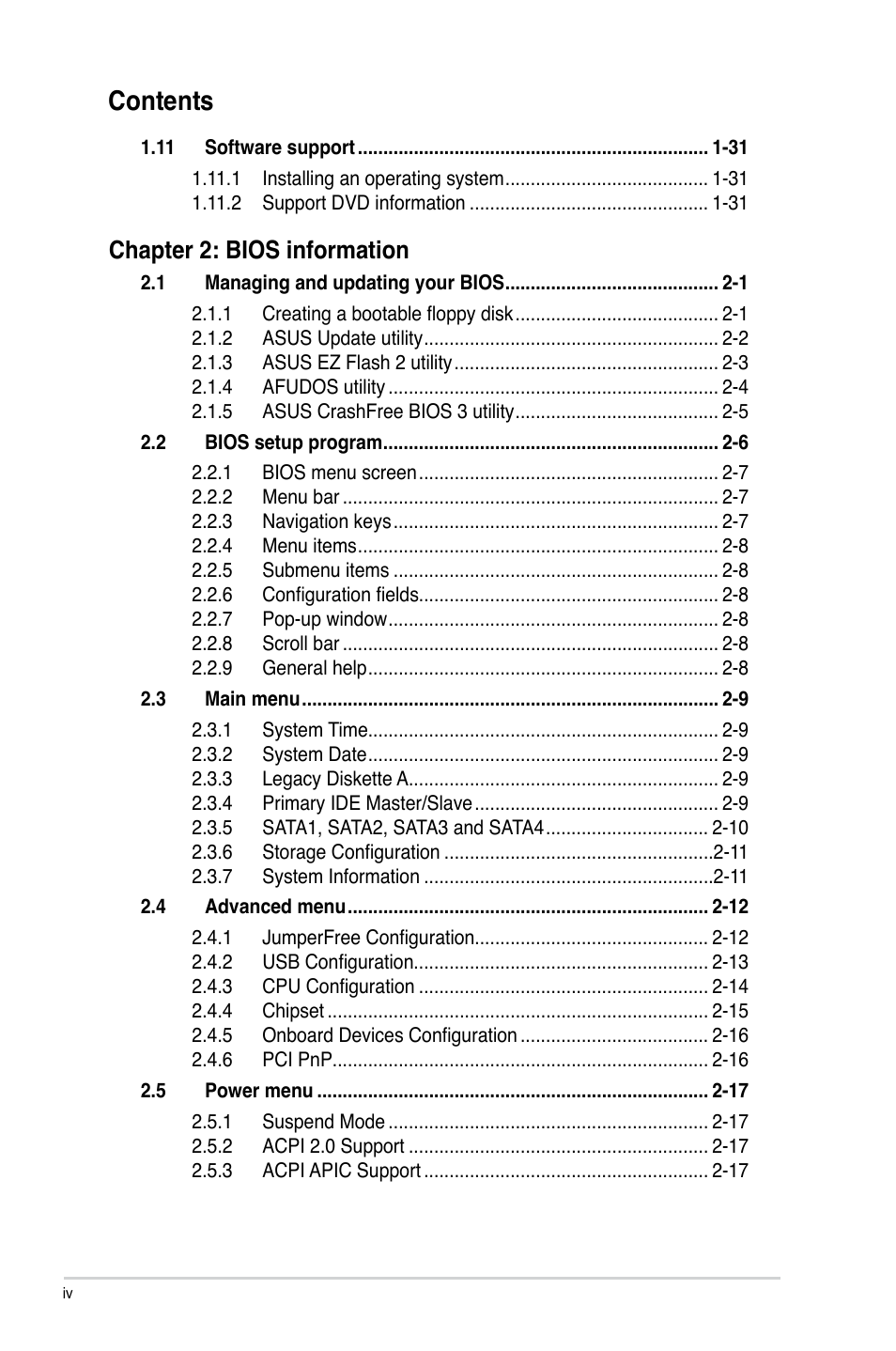 Asus P5KPL-AM/PS User Manual | Page 4 / 62