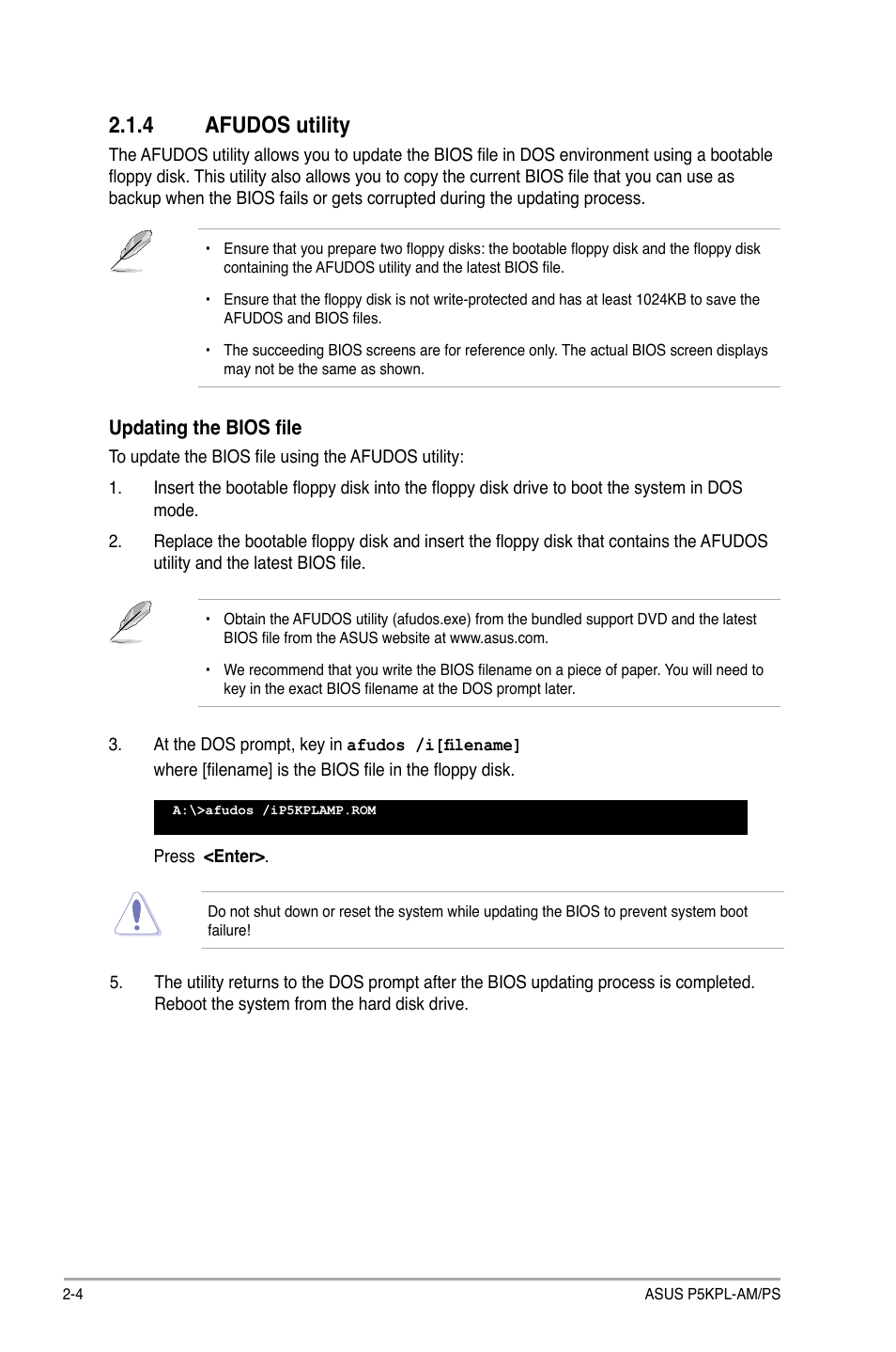 4 afudos utility | Asus P5KPL-AM/PS User Manual | Page 44 / 62