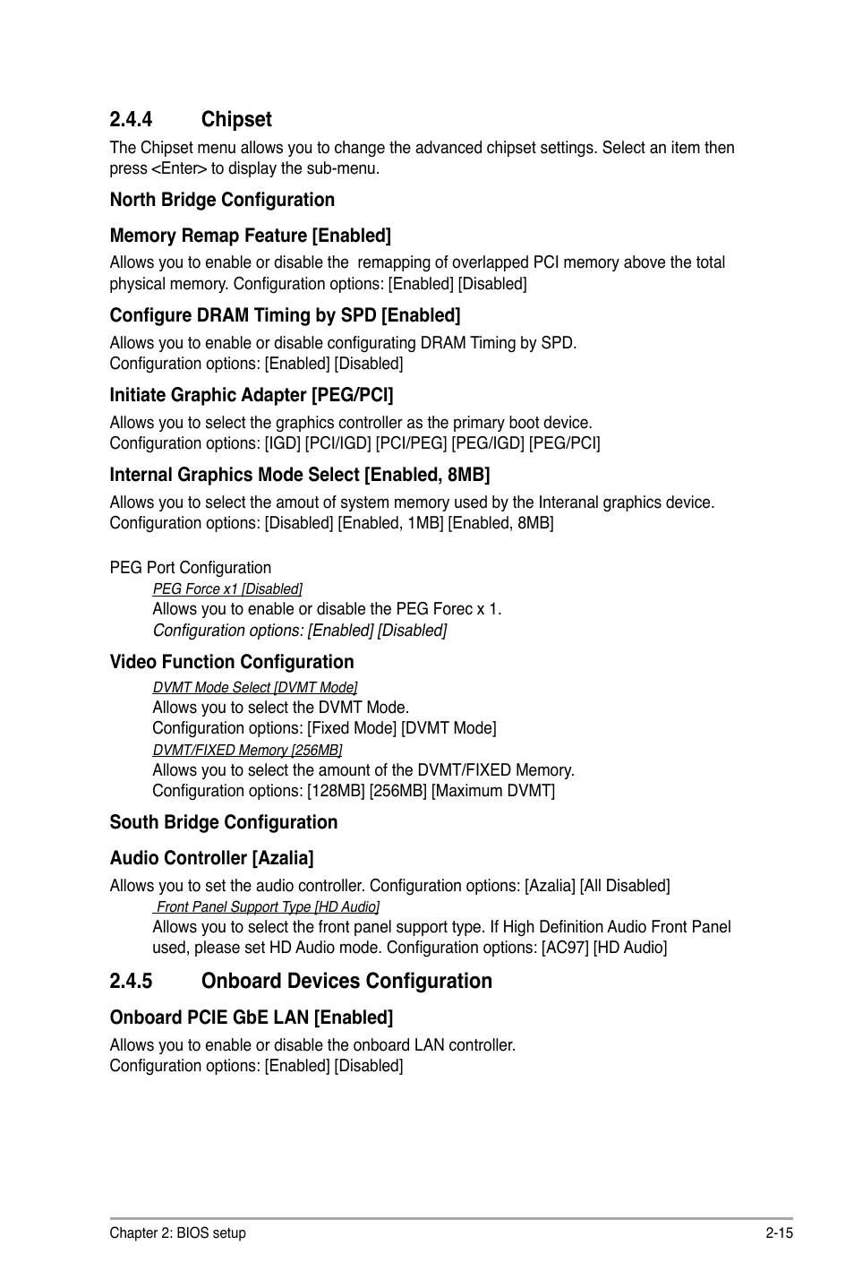 4 chipset, 5 onboard devices configuration | Asus P5KPL-AM/PS User Manual | Page 55 / 62