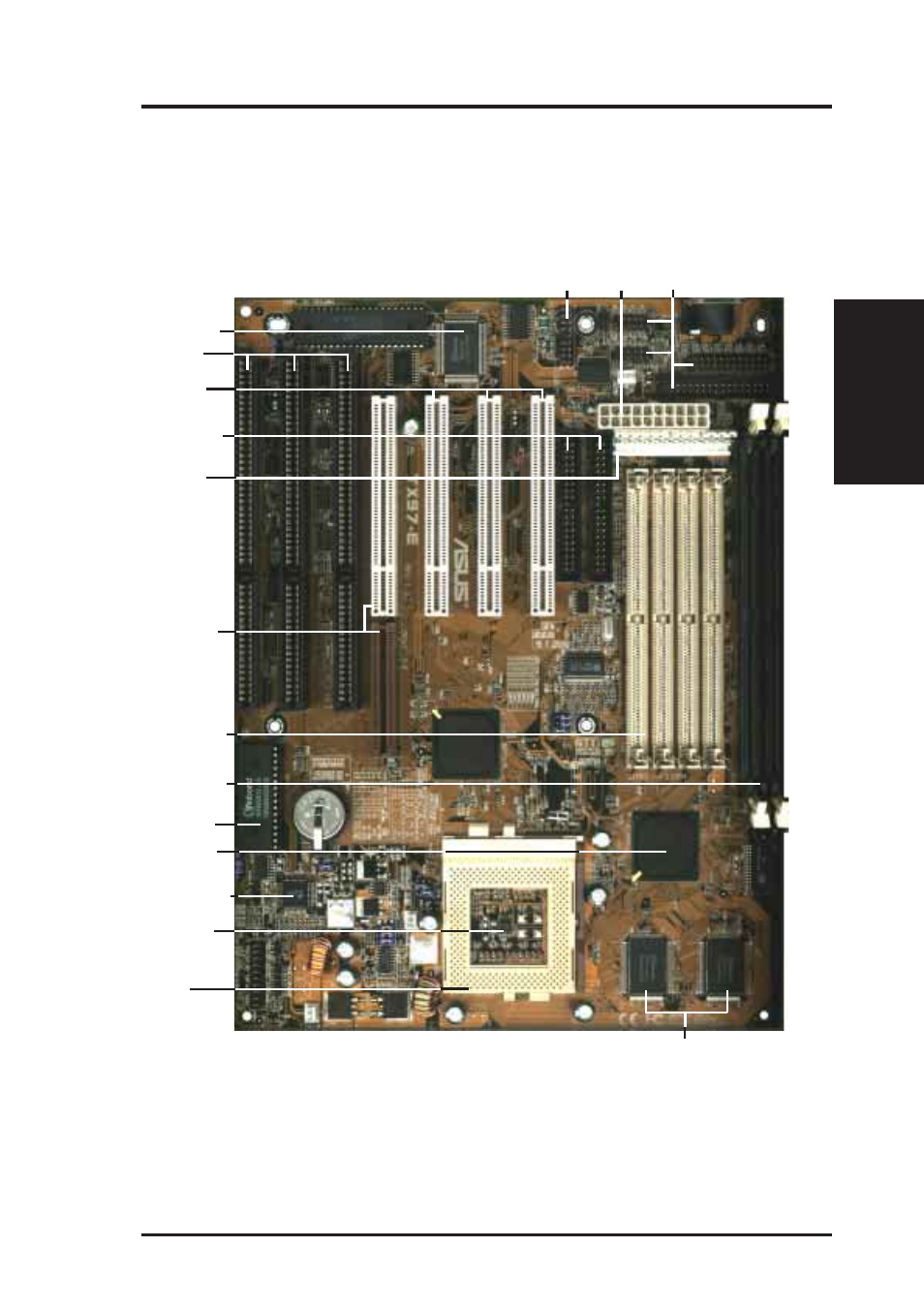 Ii. features, Parts of the asus tx97-e motherboard, Asus tx97-e user’s manual 11 | Ii. fea tures (motherboard parts) | Asus TX97-E User Manual | Page 11 / 64