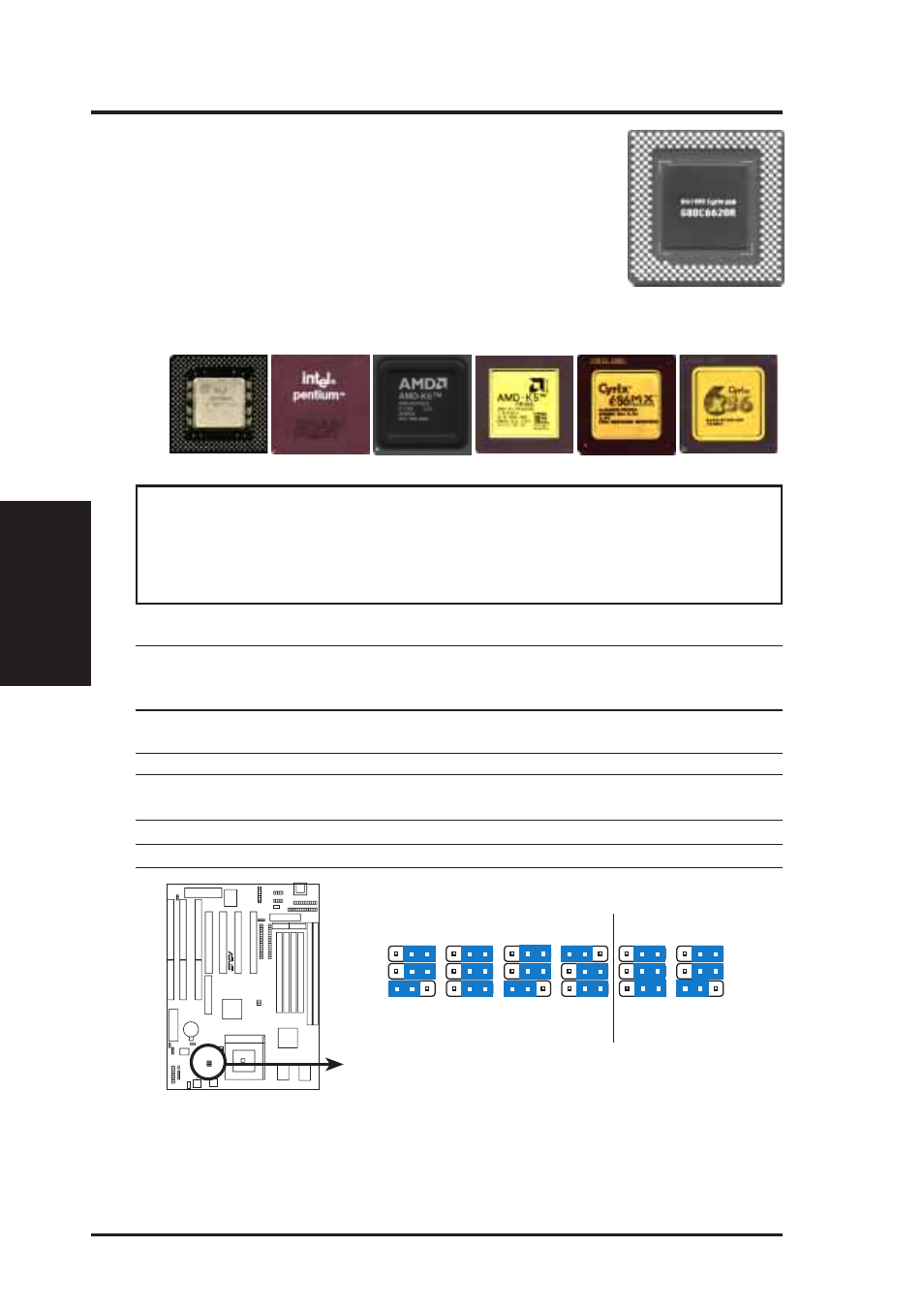 Iii. installation, Compatible cyrix cpu identification, 18 asus tx97-e user’s manual | Asus TX97-E User Manual | Page 18 / 64