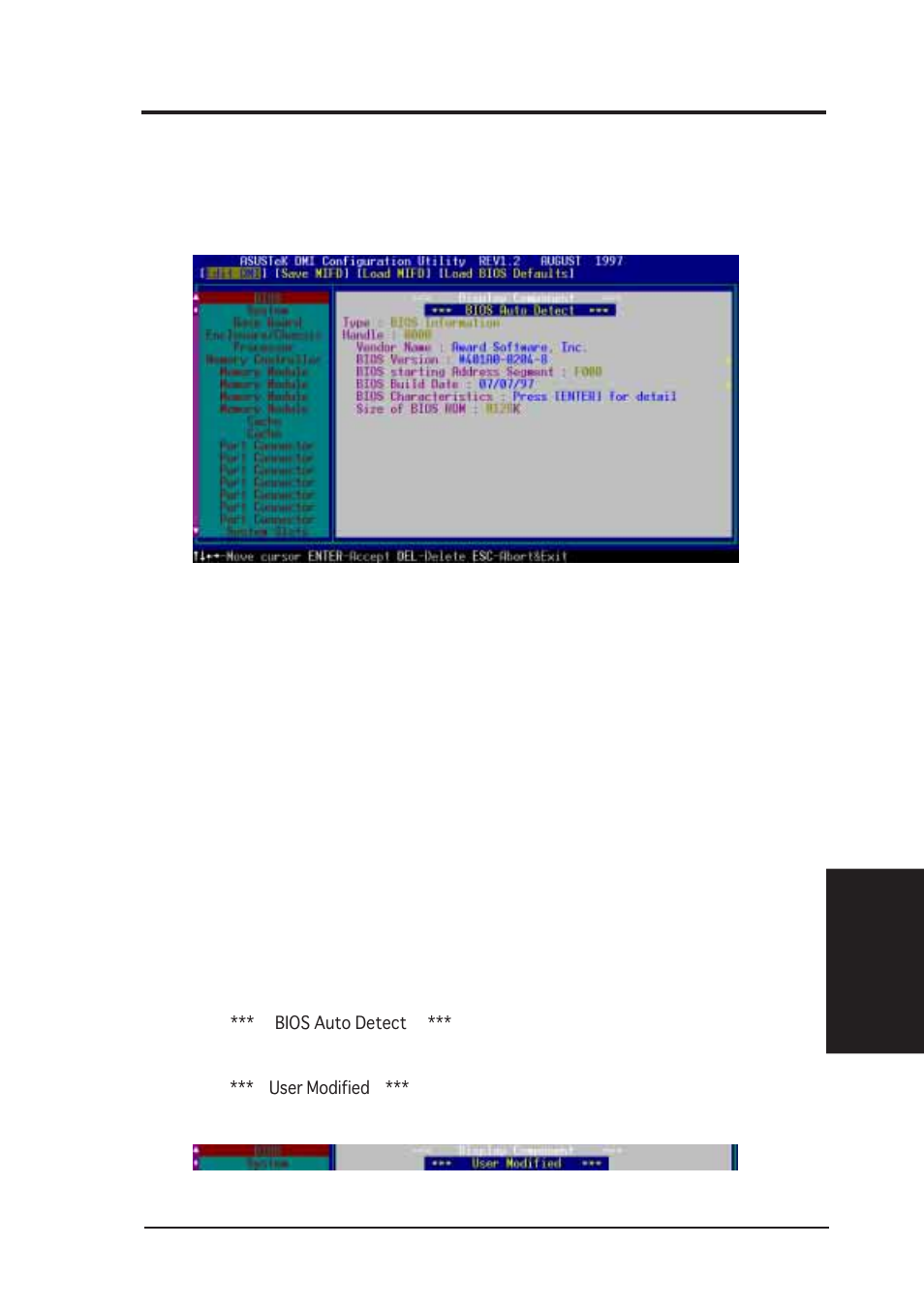 V. support software, Using the asus dmi configuration utility | Asus TX97-E User Manual | Page 57 / 64