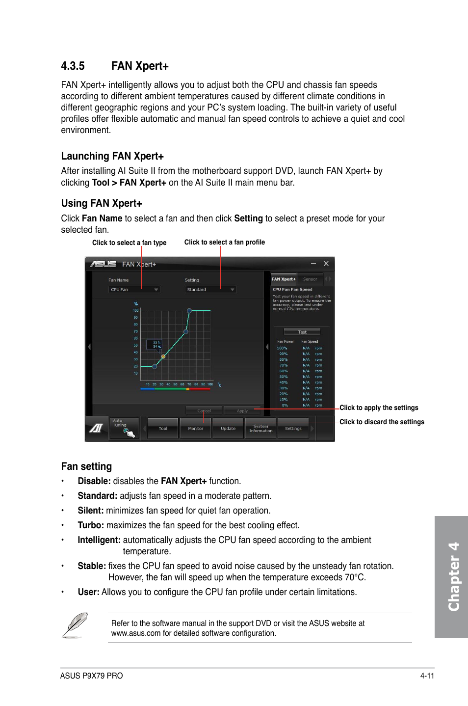 5 fan xpert, Fan xpert+ -11, Chapter 4 | Asus P9X79 PRO User Manual | Page 135 / 168