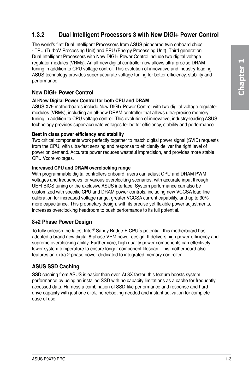 Chapter 1 | Asus P9X79 PRO User Manual | Page 15 / 168