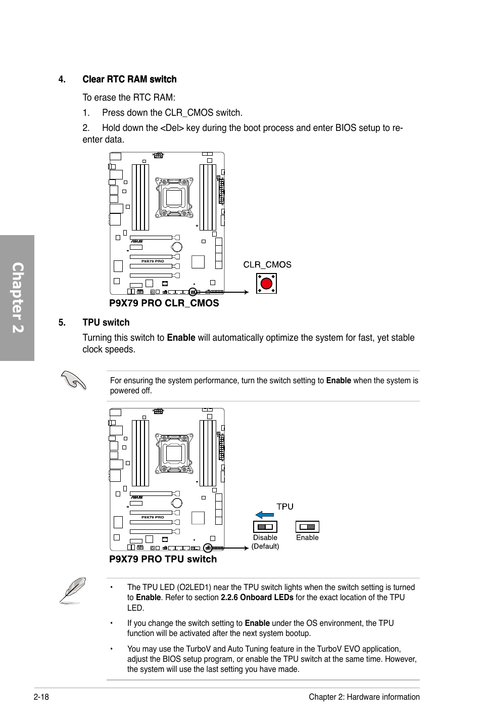 Chapter 2 | Asus P9X79 PRO User Manual | Page 38 / 168