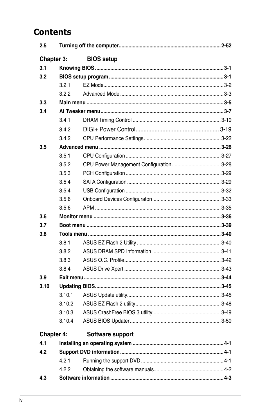 Asus P9X79 PRO User Manual | Page 4 / 168