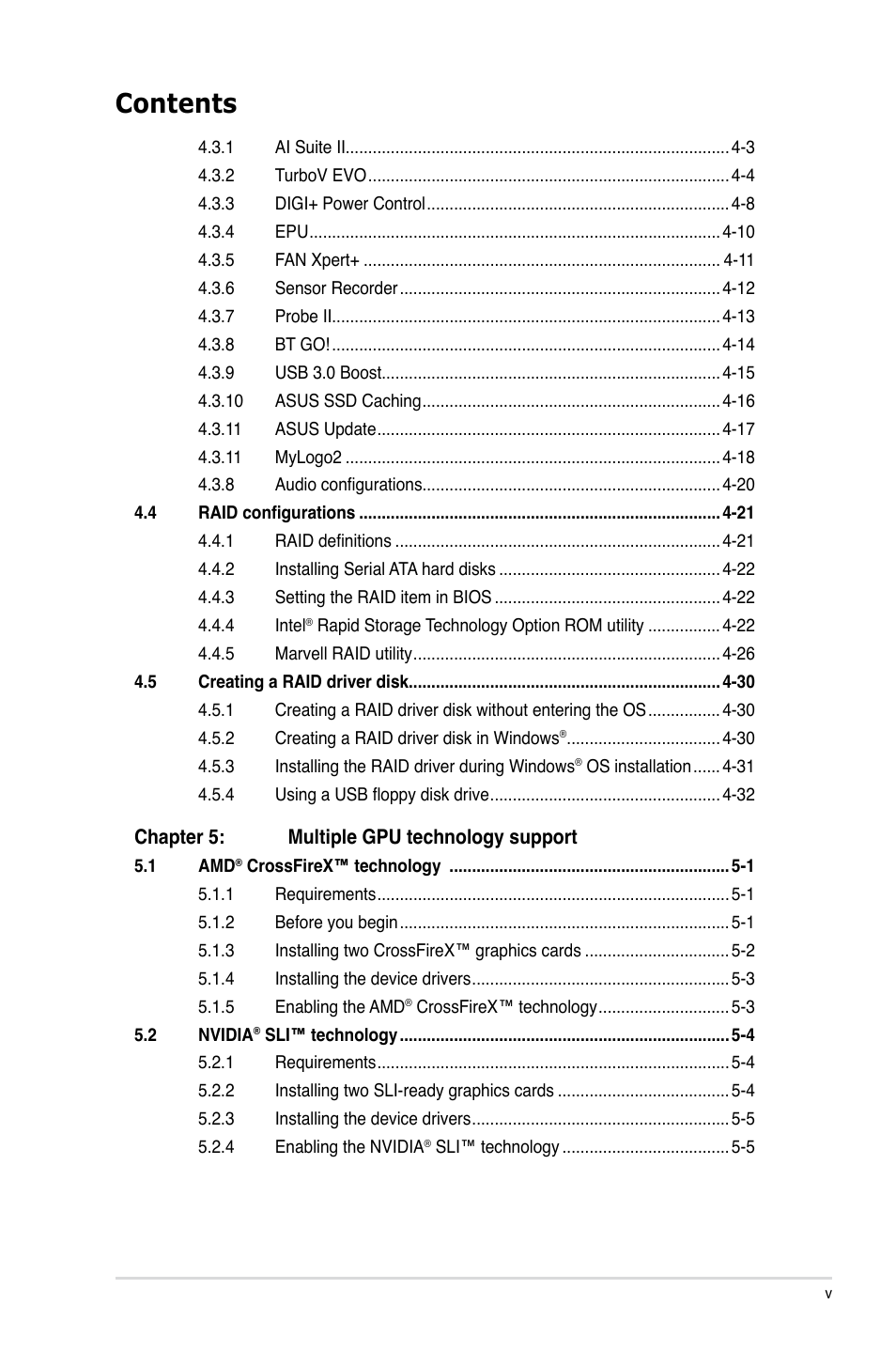 Asus P9X79 PRO User Manual | Page 5 / 168