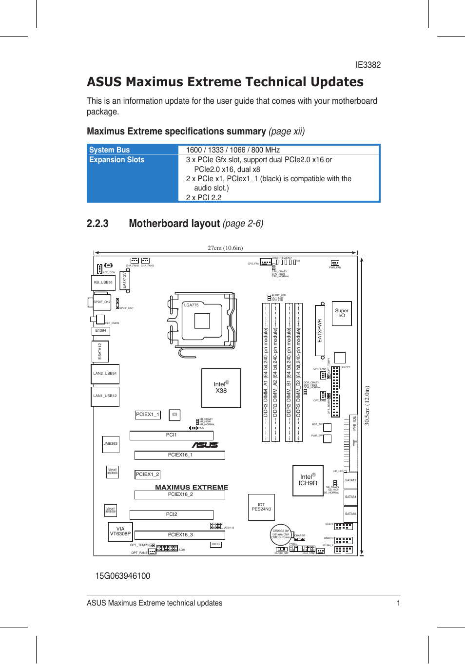 Asus Maximus Extreme User Manual | 1 page