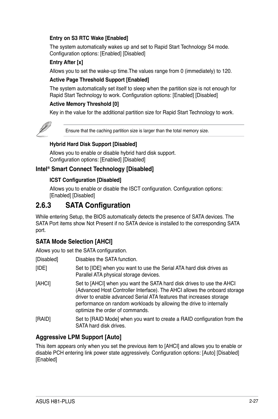 3 sata configuration | Asus H81-PLUS User Manual | Page 54 / 73