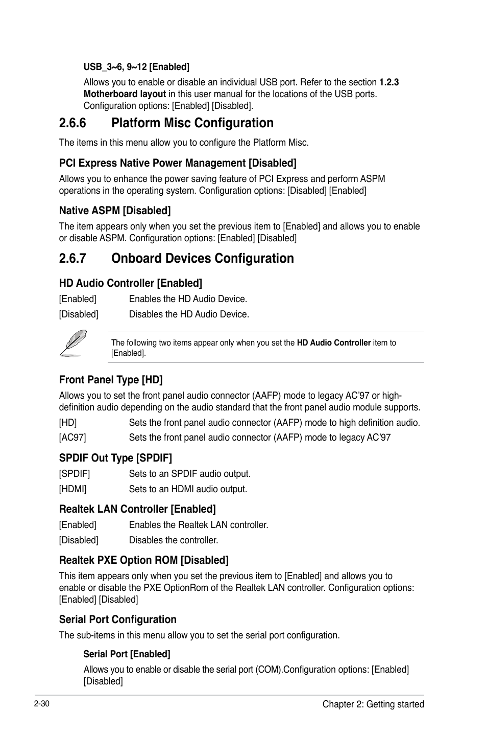 6 platform misc configuration, 7 onboard devices configuration | Asus H81-PLUS User Manual | Page 57 / 73