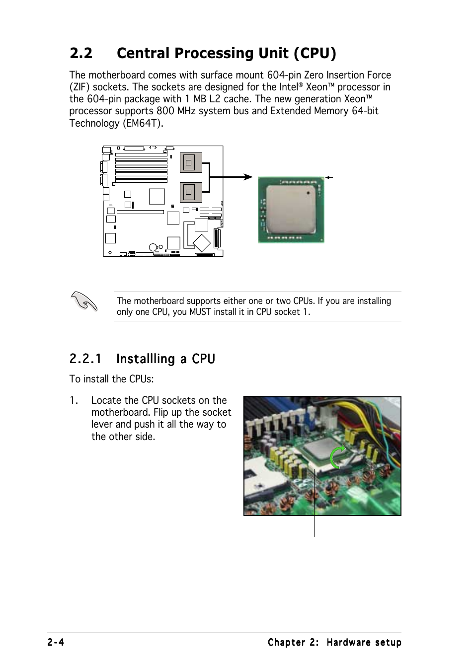 2 central processing unit (cpu) | Asus AP1600R-E2(CS3) User Manual | Page 22 / 104