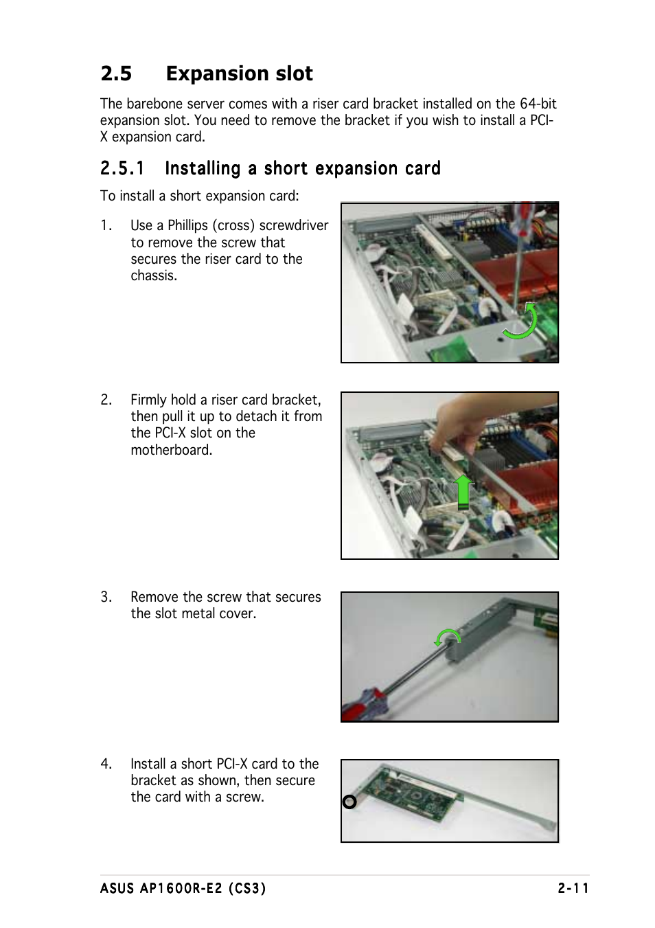 5 expansion slot | Asus AP1600R-E2(CS3) User Manual | Page 29 / 104