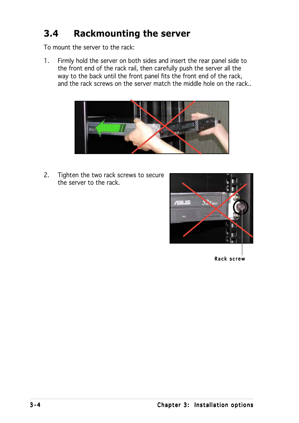 4 rackmounting the server | Asus AP1600R-E2(CS3) User Manual | Page 46 / 104