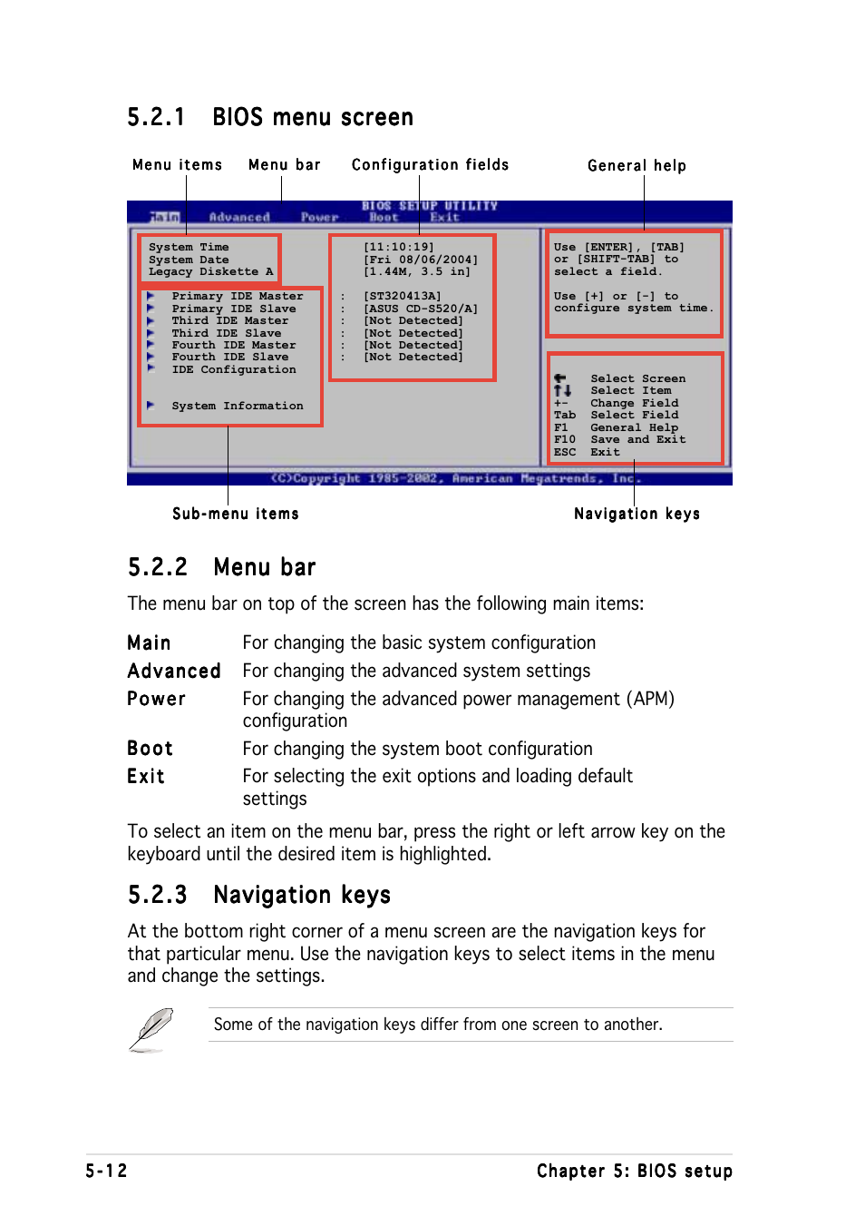 2 menu bar menu bar menu bar menu bar menu bar | Asus AP1600R-E2(CS3) User Manual | Page 76 / 104