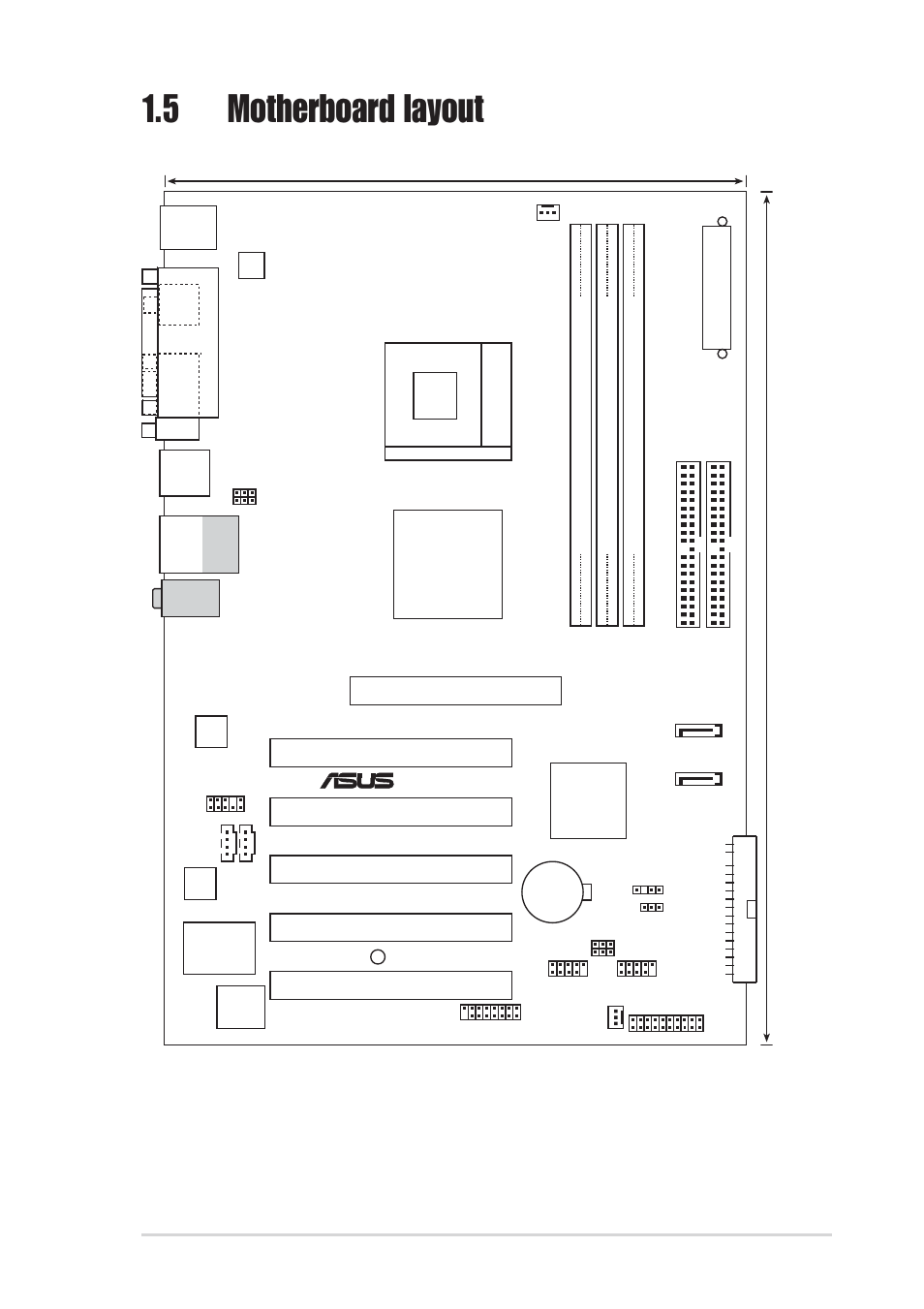 5 motherboard layout, Via pt800 chip, Pci1 | Pci2 pci3 pci4 pci5, P4v800-x, Super i/o | Asus P4V800-X User Manual | Page 17 / 74