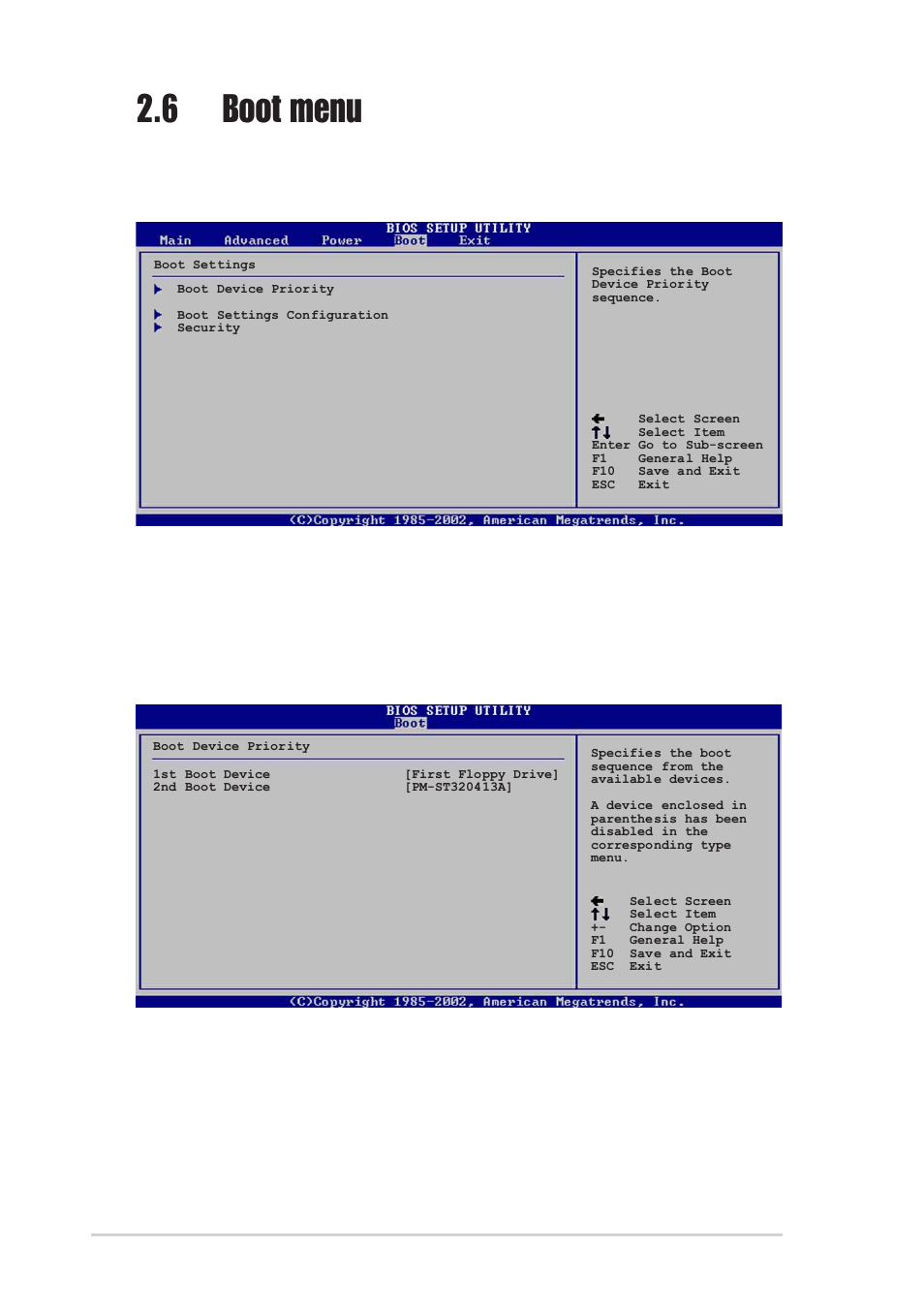 6 boot menu, 1 boot device priority, 1st ~ xxth boot device [1st floppy drive | Removable drives | Asus P4V800-X User Manual | Page 60 / 74