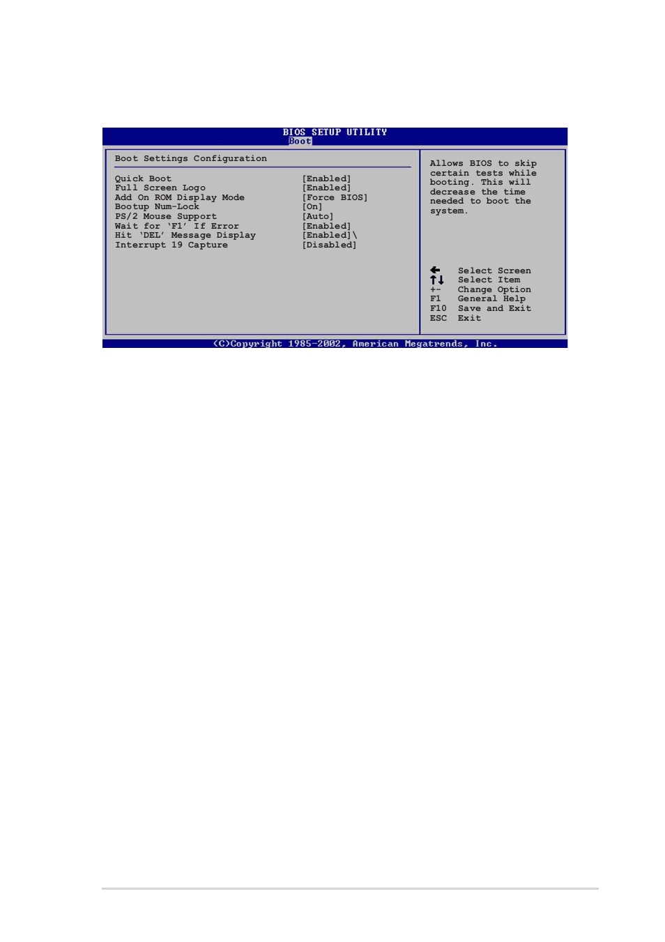 2 boot settings configuration, Quick boot [enabled, Full screen logo [enabled | Add on rom display mode [force bios, Bootup num-lock [on, Ps/2 mouse support [auto, Wait for ‘f1’ if error [enabled, Hit ‘del’ message display [enabled | Asus P4V800-X User Manual | Page 61 / 74