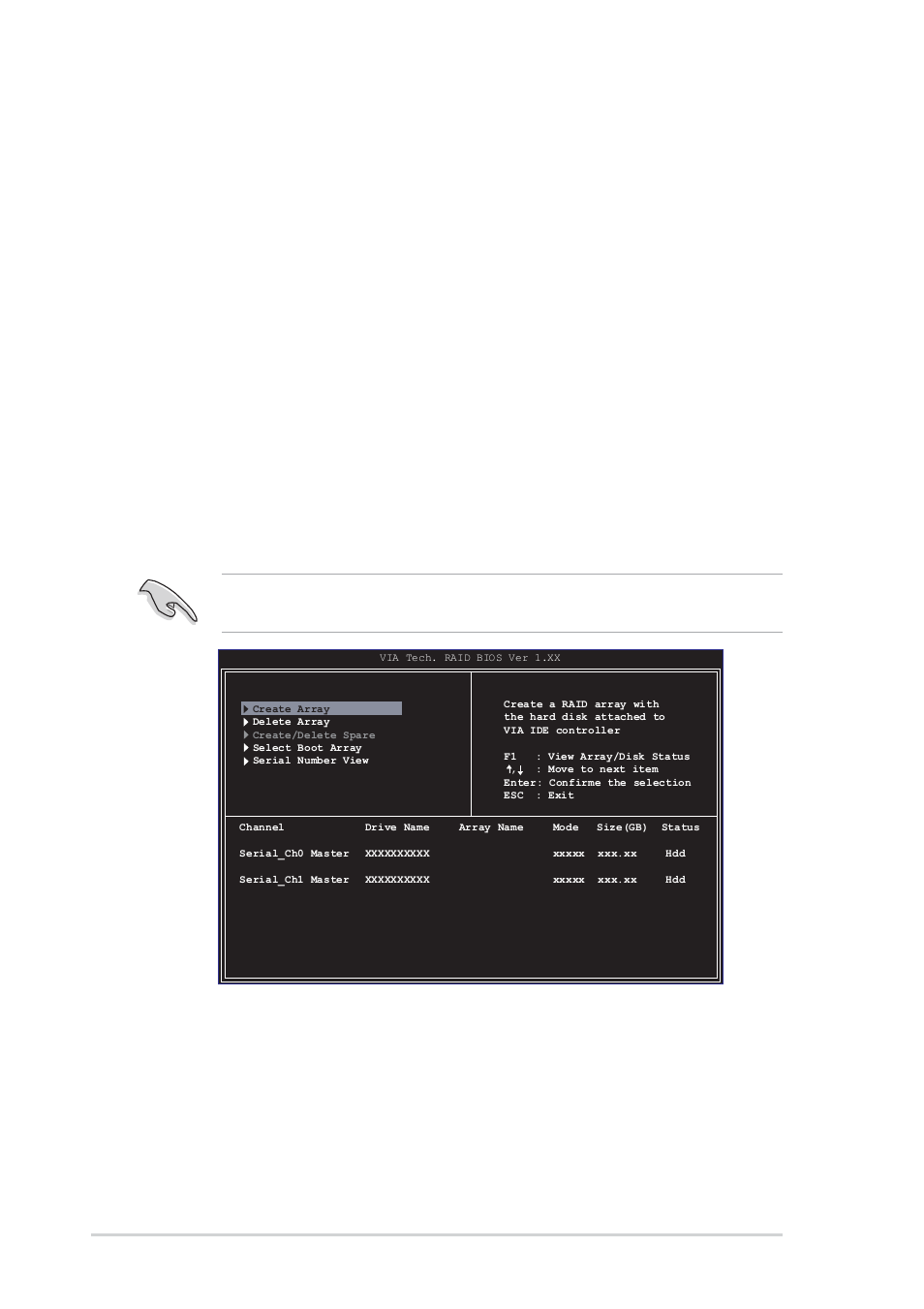 2 entering via, Tech raid bios utility, 6 chapter 3: software support | Enter | Asus P4V800-X User Manual | Page 70 / 74