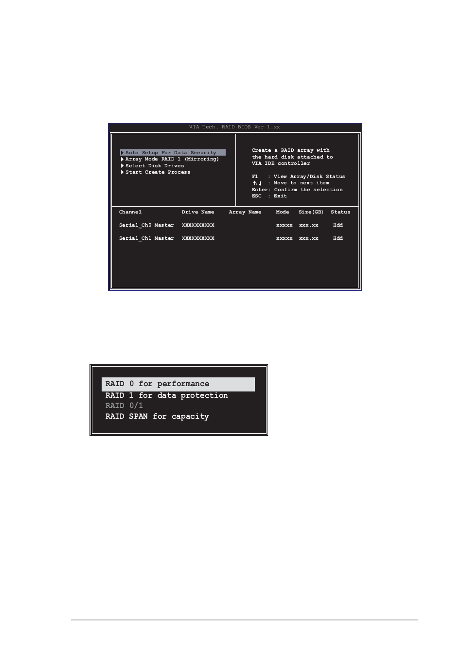 3 create array, 1 raid 0 for performance | Asus P4V800-X User Manual | Page 71 / 74