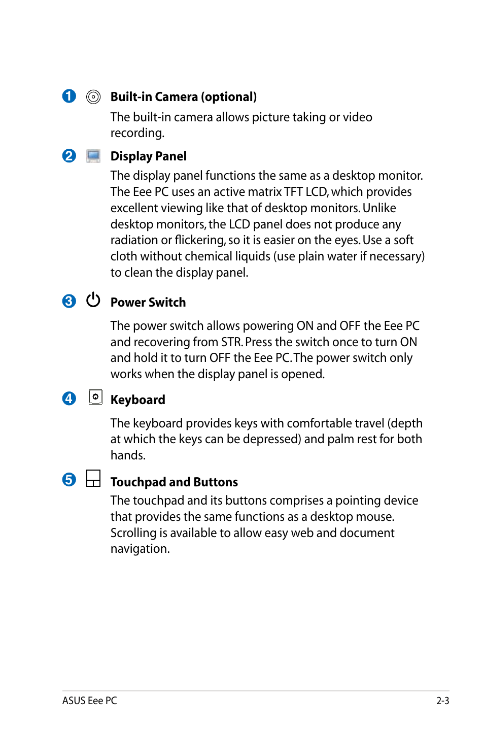 Asus Eee PC 4G Surf/Linux User Manual | Page 15 / 140