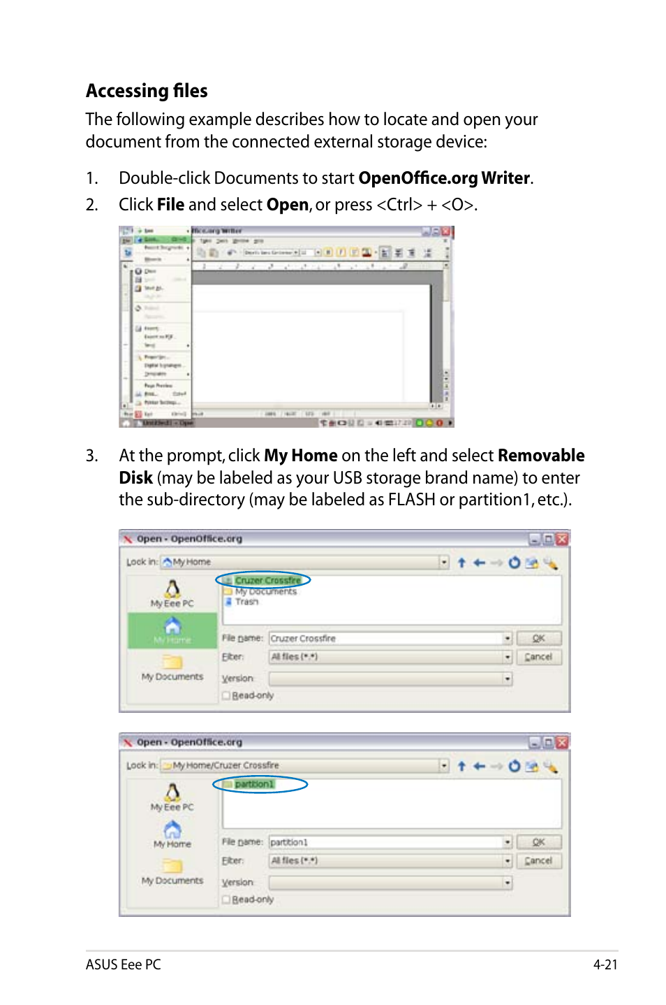 Asus Eee PC 4G Surf/Linux User Manual | Page 57 / 140