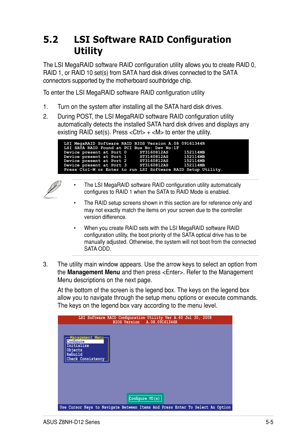 2 lsi software raid configuration utility | Asus Z8PH-D12 SE/QDR User Manual | Page 105 / 178