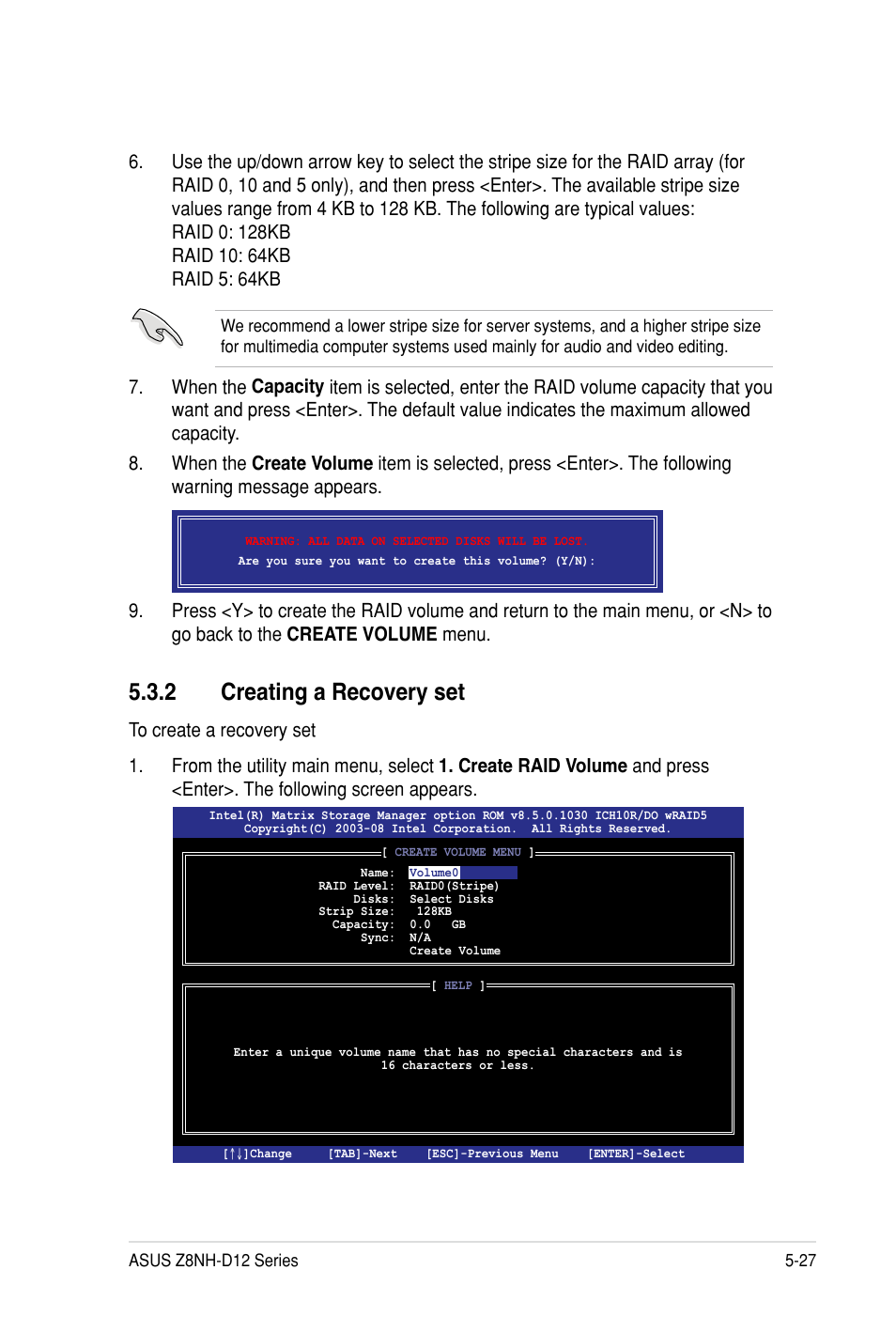 2 creating a recovery set | Asus Z8PH-D12 SE/QDR User Manual | Page 127 / 178