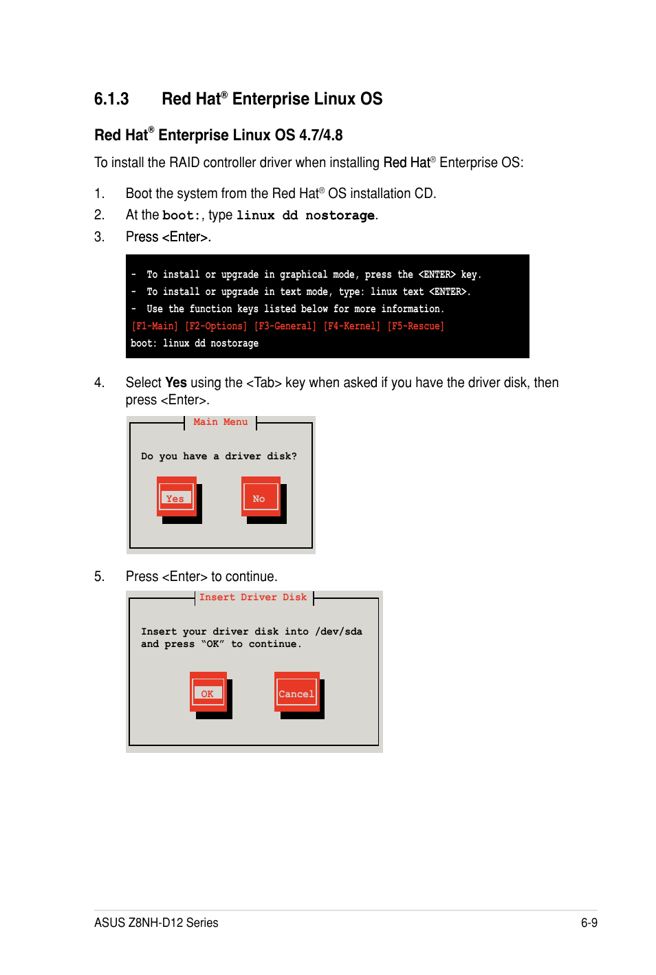 3 red hat, Enterprise linux os, Red hat | Enterprise linux os 4.7/4.8 | Asus Z8PH-D12 SE/QDR User Manual | Page 143 / 178