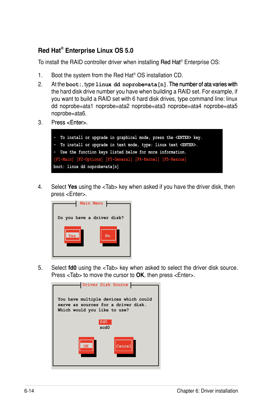 Red hat, Enterprise linux os 5.0 | Asus Z8PH-D12 SE/QDR User Manual | Page 148 / 178