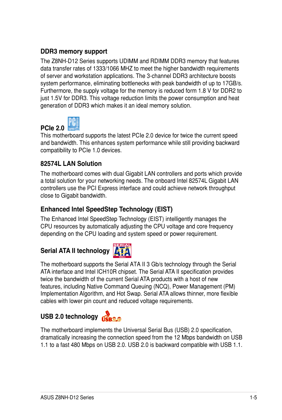 Asus Z8PH-D12 SE/QDR User Manual | Page 17 / 178