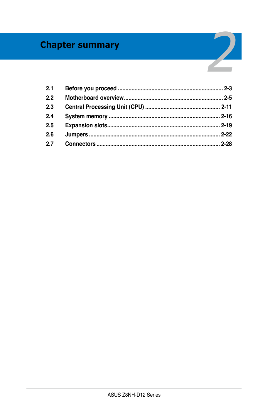 Asus Z8PH-D12 SE/QDR User Manual | Page 20 / 178