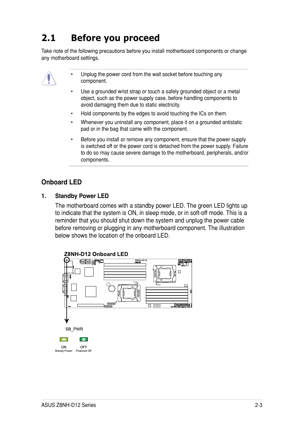 1 before you proceed | Asus Z8PH-D12 SE/QDR User Manual | Page 21 / 178