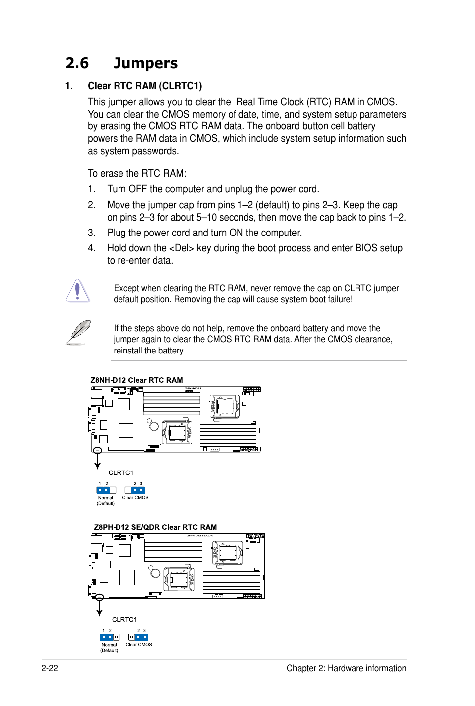 6 jumpers | Asus Z8PH-D12 SE/QDR User Manual | Page 40 / 178