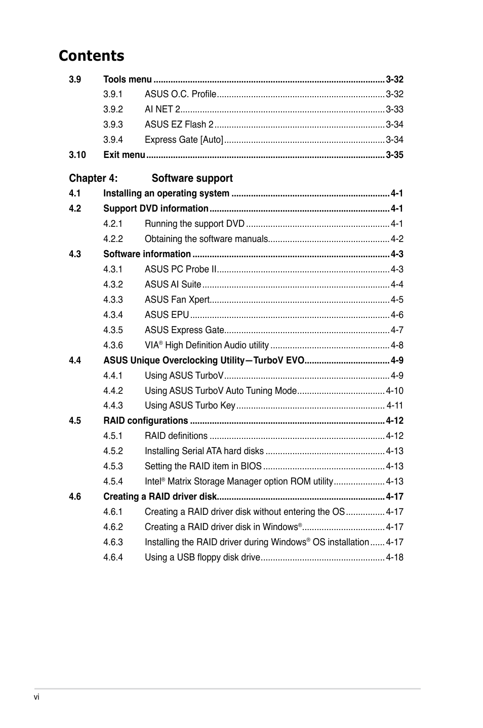 Asus P7P55D PRO User Manual | Page 6 / 128