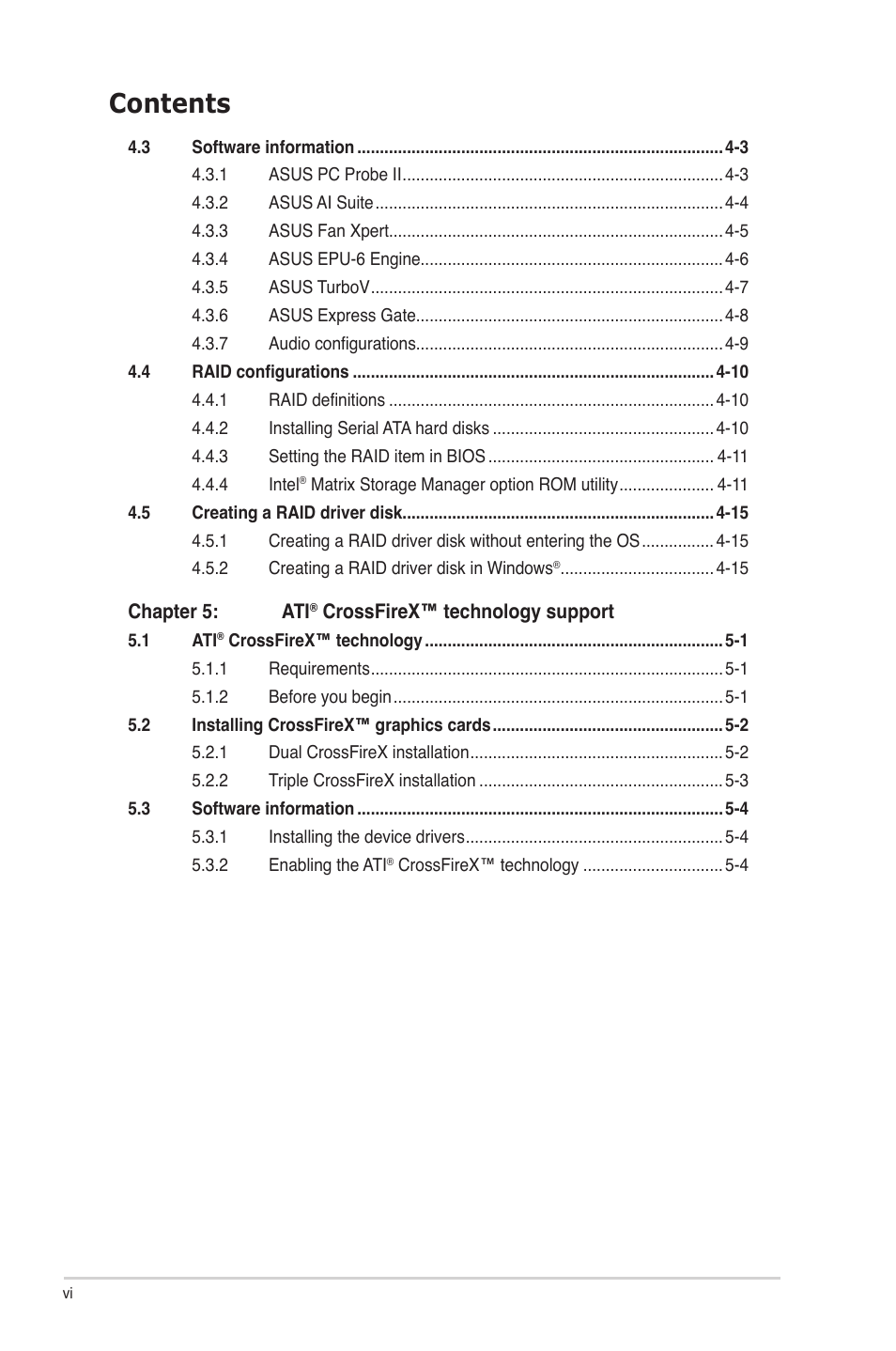 Asus P6T SE User Manual | Page 6 / 112