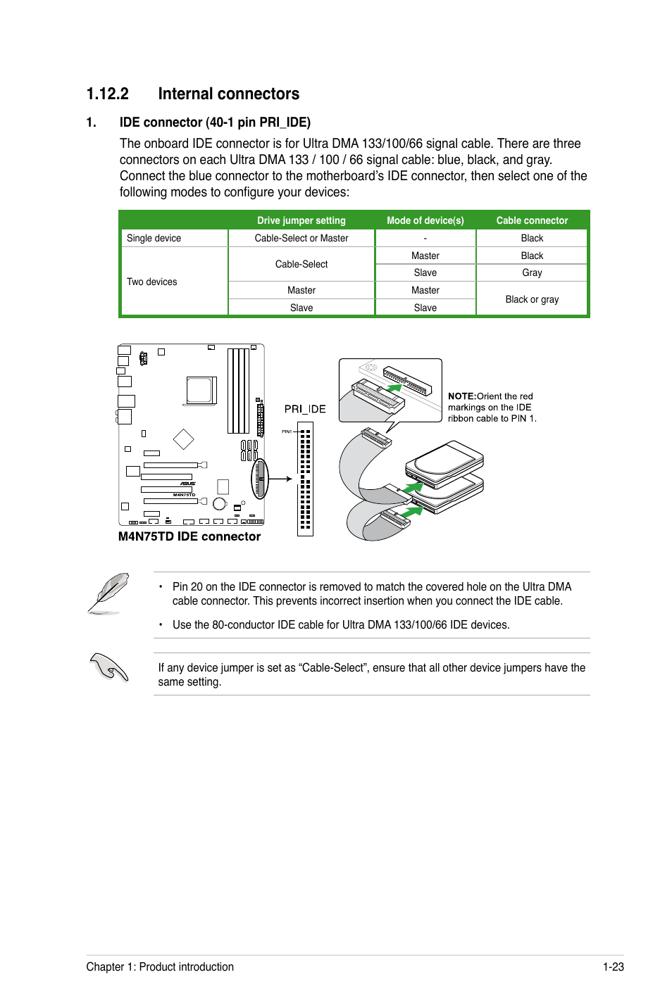 2 internal connectors, 2 internal connectors -23 | Asus M4N75TD User Manual | Page 35 / 78