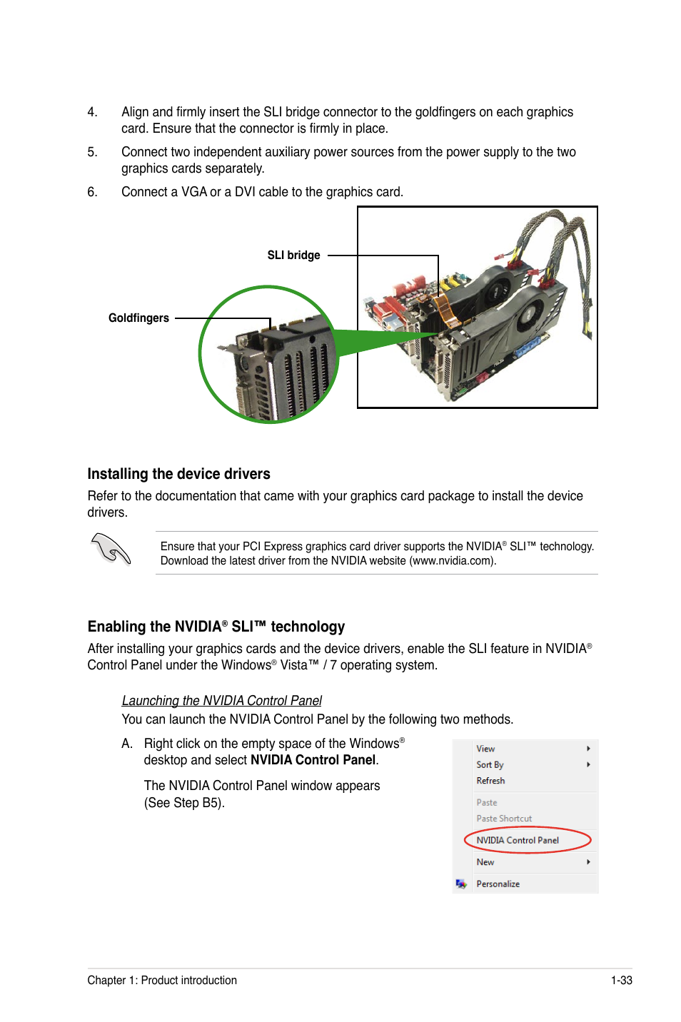 Installing the device drivers, Enabling the nvidia, Sli™ technology | Asus M4N75TD User Manual | Page 45 / 78