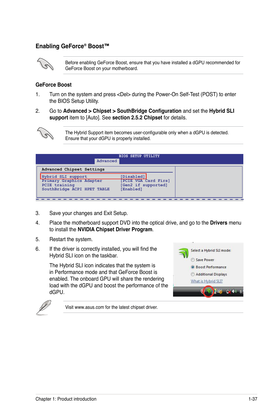 Enabling geforce, Boost | Asus M4N75TD User Manual | Page 49 / 78